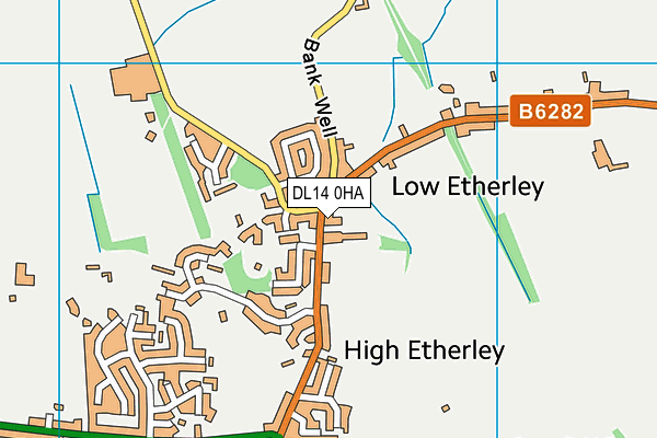 Etherley Cricket Club map (DL14 0HA) - OS VectorMap District (Ordnance Survey)
