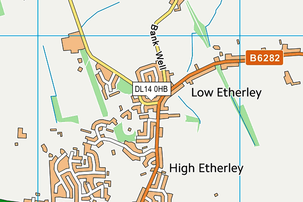 DL14 0HB map - OS VectorMap District (Ordnance Survey)