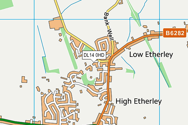 DL14 0HD map - OS VectorMap District (Ordnance Survey)