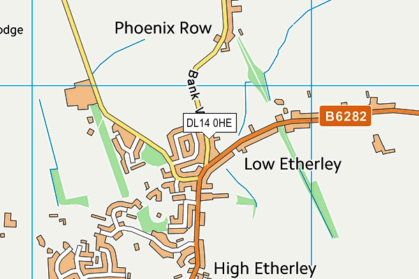 DL14 0HE map - OS VectorMap District (Ordnance Survey)