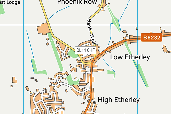 DL14 0HF map - OS VectorMap District (Ordnance Survey)