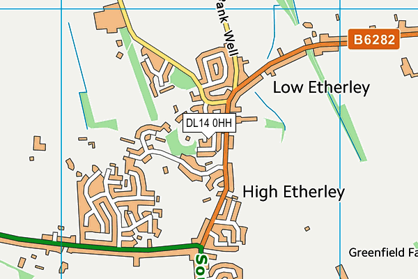 DL14 0HH map - OS VectorMap District (Ordnance Survey)