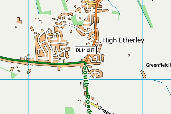 DL14 0HT map - OS VectorMap District (Ordnance Survey)
