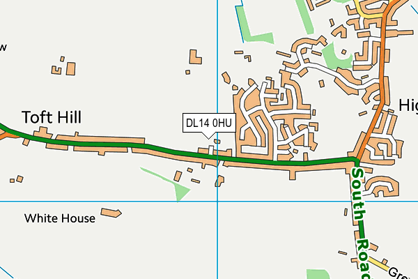 DL14 0HU map - OS VectorMap District (Ordnance Survey)