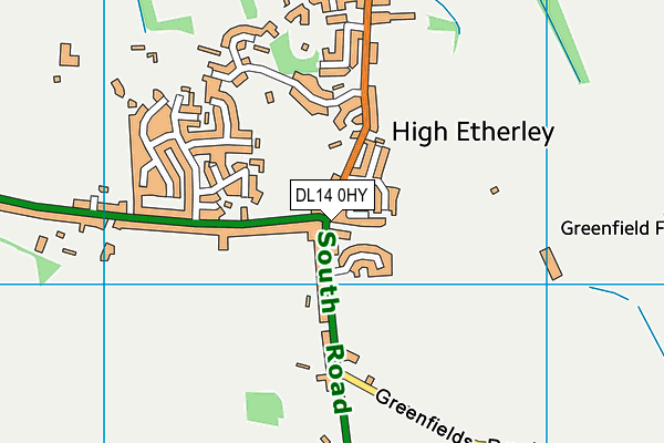 DL14 0HY map - OS VectorMap District (Ordnance Survey)