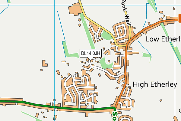 DL14 0JH map - OS VectorMap District (Ordnance Survey)