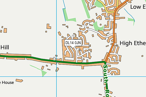 DL14 0JN map - OS VectorMap District (Ordnance Survey)