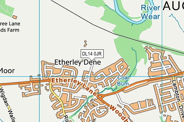 DL14 0JR map - OS VectorMap District (Ordnance Survey)