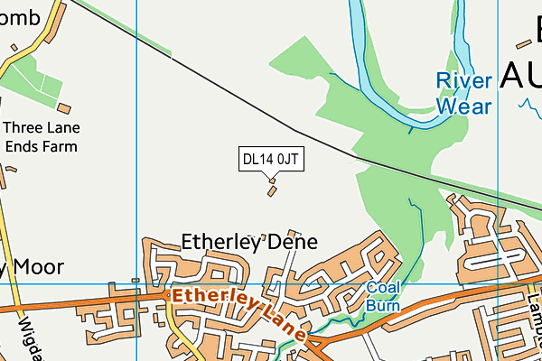 DL14 0JT map - OS VectorMap District (Ordnance Survey)