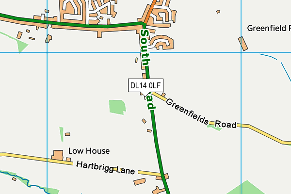 DL14 0LF map - OS VectorMap District (Ordnance Survey)