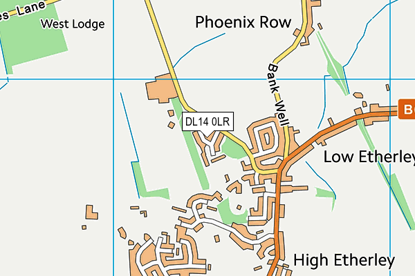 DL14 0LR map - OS VectorMap District (Ordnance Survey)