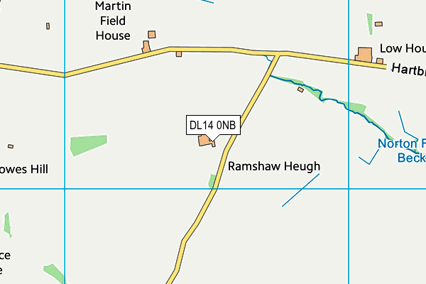 DL14 0NB map - OS VectorMap District (Ordnance Survey)