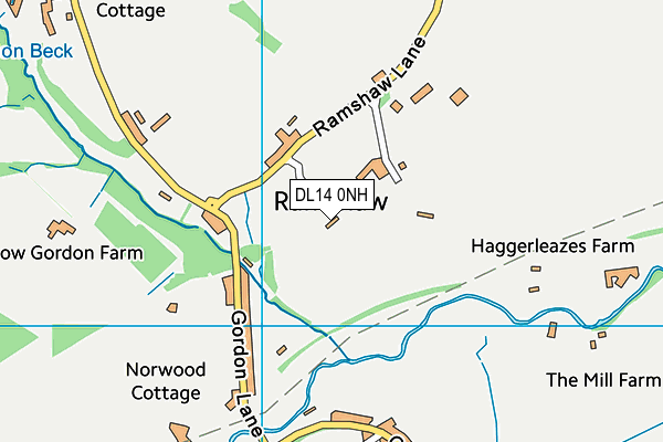 DL14 0NH map - OS VectorMap District (Ordnance Survey)