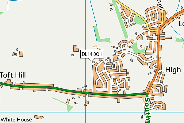 DL14 0QH map - OS VectorMap District (Ordnance Survey)