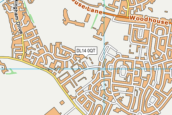 DL14 0QT map - OS VectorMap District (Ordnance Survey)