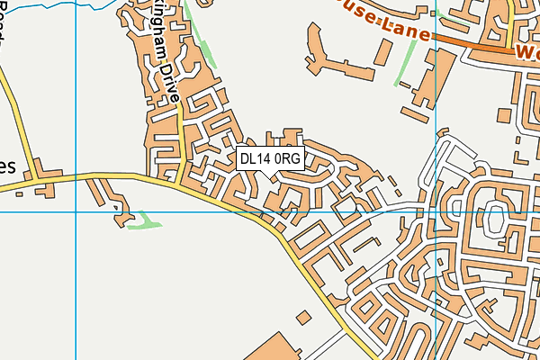 DL14 0RG map - OS VectorMap District (Ordnance Survey)