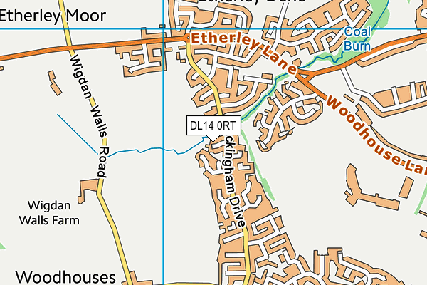 DL14 0RT map - OS VectorMap District (Ordnance Survey)