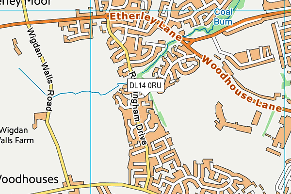 DL14 0RU map - OS VectorMap District (Ordnance Survey)