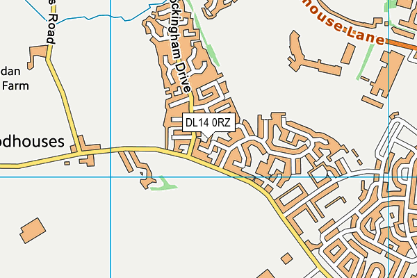 DL14 0RZ map - OS VectorMap District (Ordnance Survey)