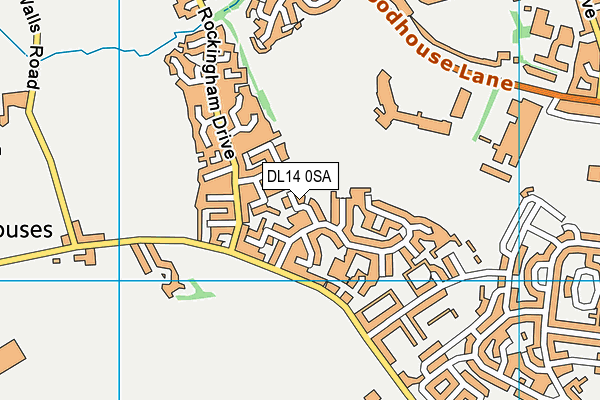 DL14 0SA map - OS VectorMap District (Ordnance Survey)