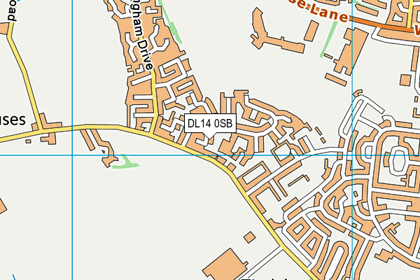 DL14 0SB map - OS VectorMap District (Ordnance Survey)