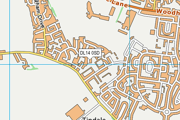 DL14 0SD map - OS VectorMap District (Ordnance Survey)