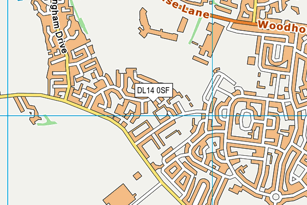 DL14 0SF map - OS VectorMap District (Ordnance Survey)