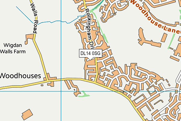 DL14 0SG map - OS VectorMap District (Ordnance Survey)