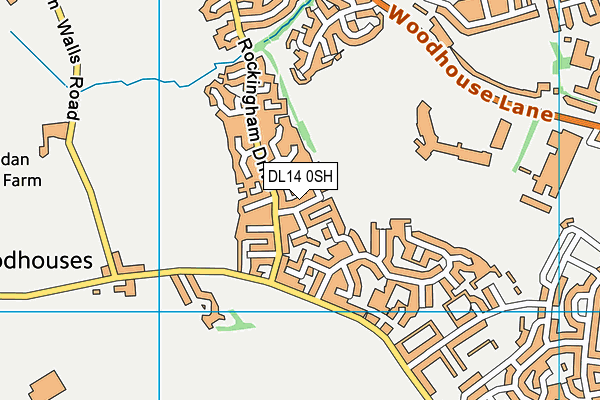 DL14 0SH map - OS VectorMap District (Ordnance Survey)