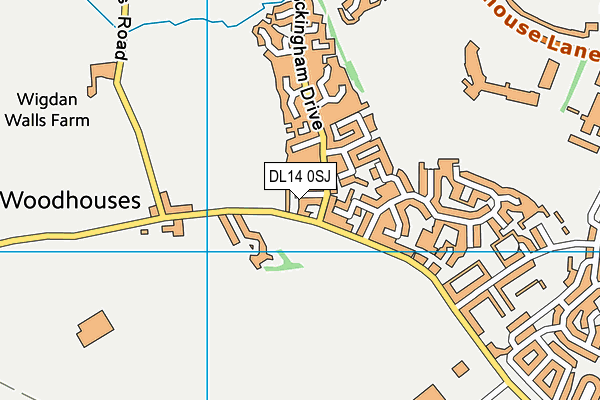 DL14 0SJ map - OS VectorMap District (Ordnance Survey)