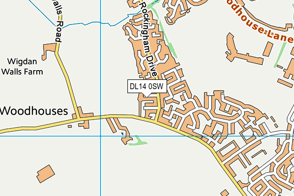 DL14 0SW map - OS VectorMap District (Ordnance Survey)