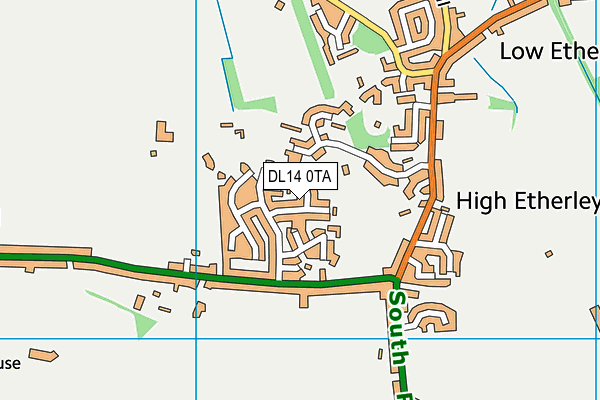 DL14 0TA map - OS VectorMap District (Ordnance Survey)