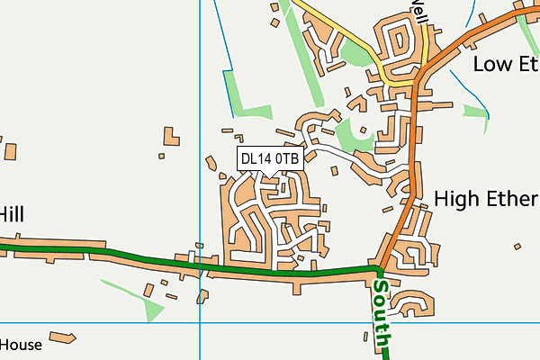DL14 0TB map - OS VectorMap District (Ordnance Survey)