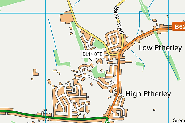 DL14 0TE map - OS VectorMap District (Ordnance Survey)