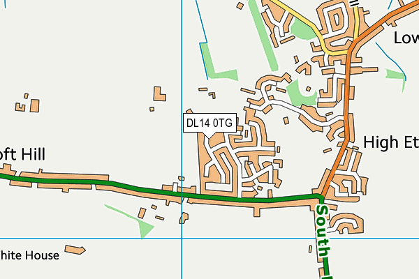 DL14 0TG map - OS VectorMap District (Ordnance Survey)