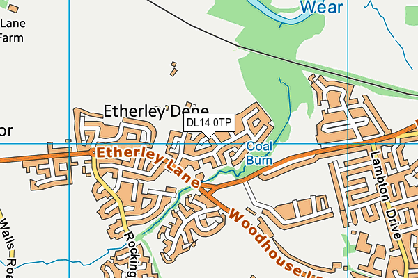 DL14 0TP map - OS VectorMap District (Ordnance Survey)
