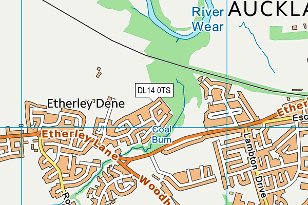 DL14 0TS map - OS VectorMap District (Ordnance Survey)