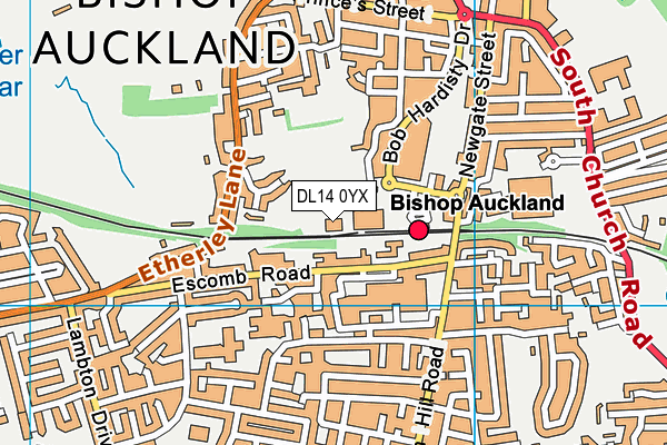 DL14 0YX map - OS VectorMap District (Ordnance Survey)