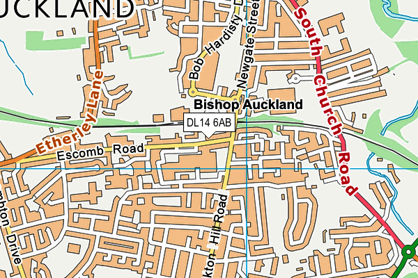 DL14 6AB map - OS VectorMap District (Ordnance Survey)