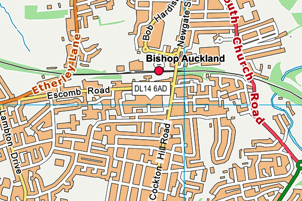 DL14 6AD map - OS VectorMap District (Ordnance Survey)