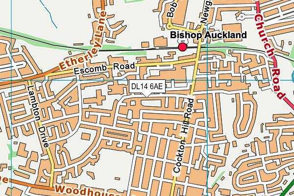 DL14 6AE map - OS VectorMap District (Ordnance Survey)