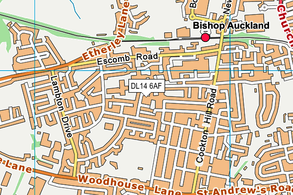 DL14 6AF map - OS VectorMap District (Ordnance Survey)