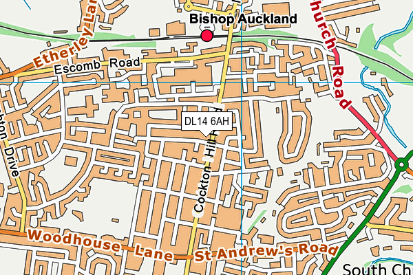 DL14 6AH map - OS VectorMap District (Ordnance Survey)