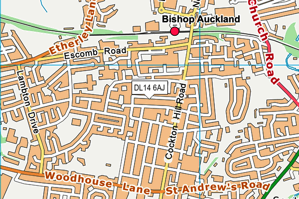 DL14 6AJ map - OS VectorMap District (Ordnance Survey)