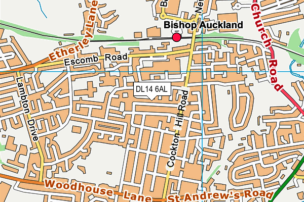 DL14 6AL map - OS VectorMap District (Ordnance Survey)