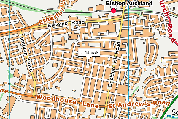 DL14 6AN map - OS VectorMap District (Ordnance Survey)