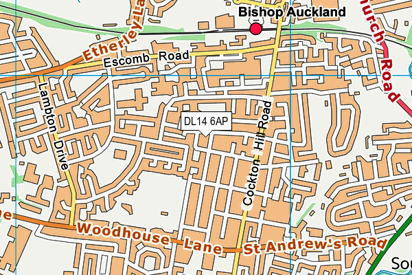 DL14 6AP map - OS VectorMap District (Ordnance Survey)