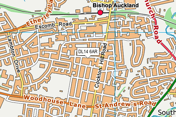 DL14 6AR map - OS VectorMap District (Ordnance Survey)