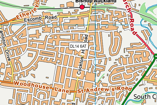 DL14 6AT map - OS VectorMap District (Ordnance Survey)