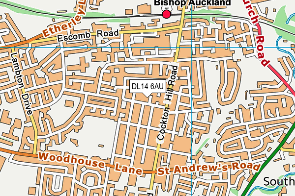 DL14 6AU map - OS VectorMap District (Ordnance Survey)